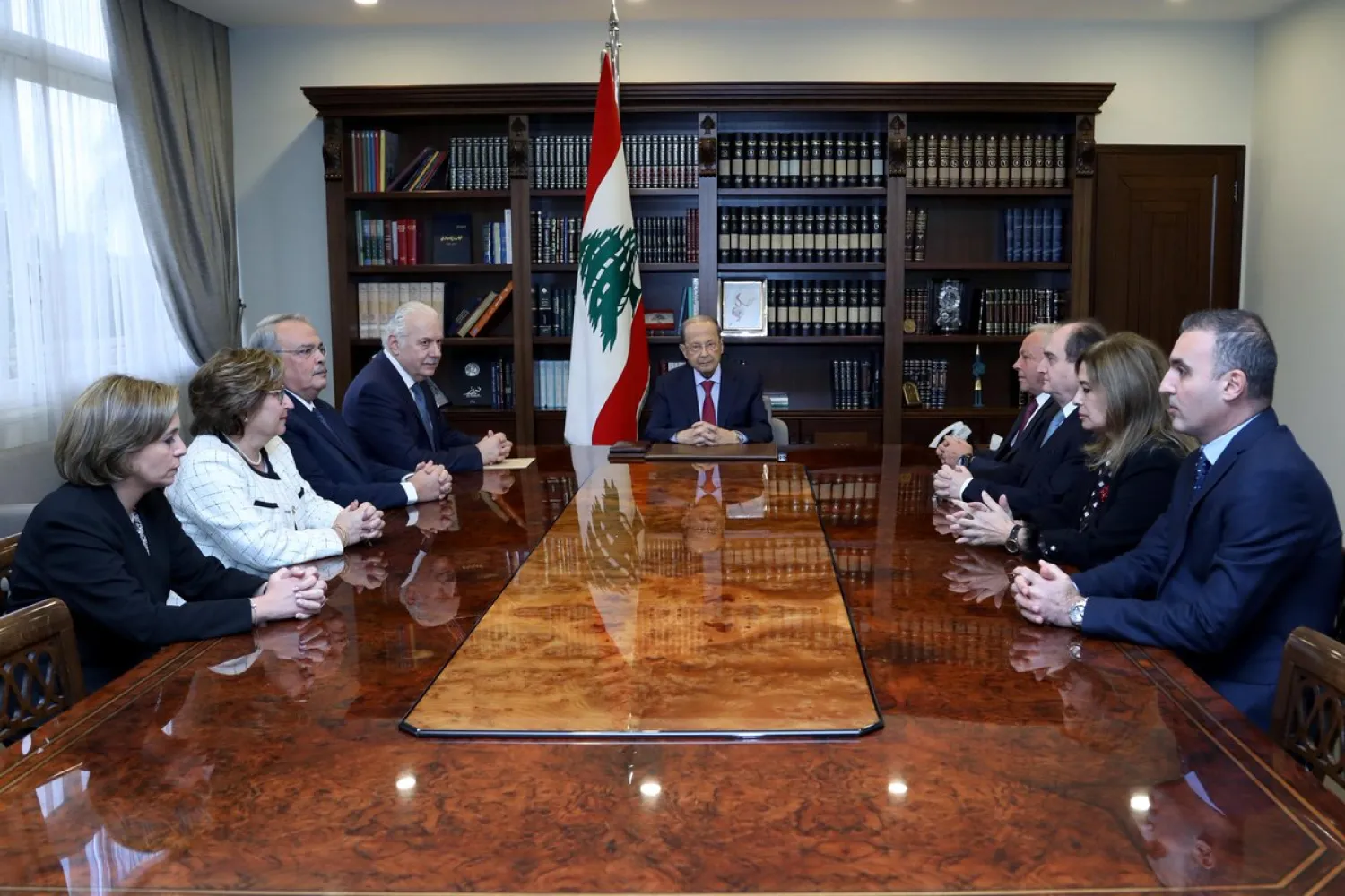 President Michel Aoun received Thursday head and members of the Supreme Judicial Council (NNA)