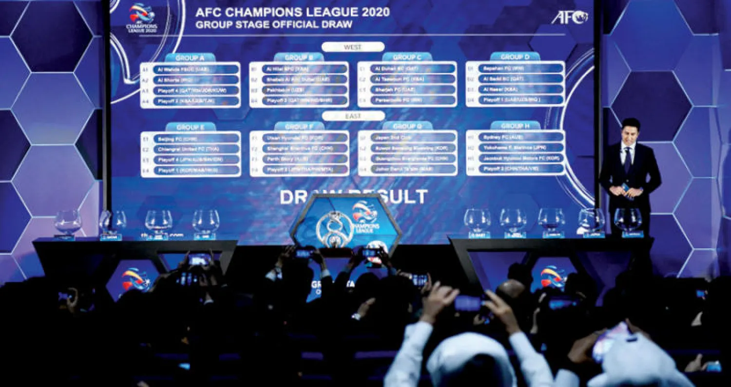جانب من سحب مراسم قرعة دوري أبطال آسيا أمس (أ.ف.ب)