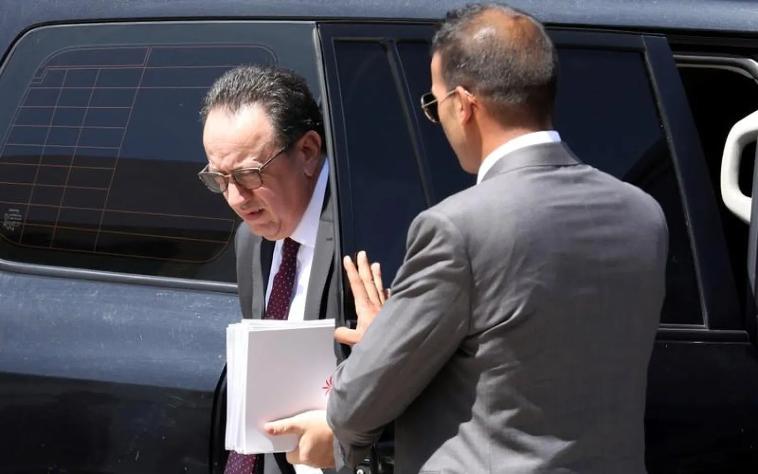 Hafedh Caid Essebsi arrives for a meeting at Carthage Palace in Tunis, Tunisia, May 25, 2018. (Reuters)