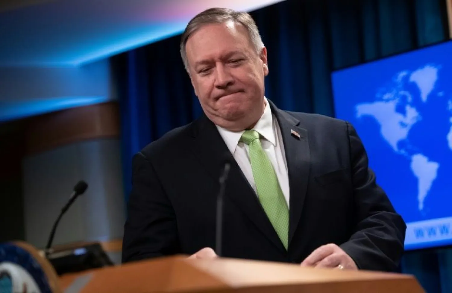 US Secretary of State Mike Pompeo holds a press conference at the State Department | AFP