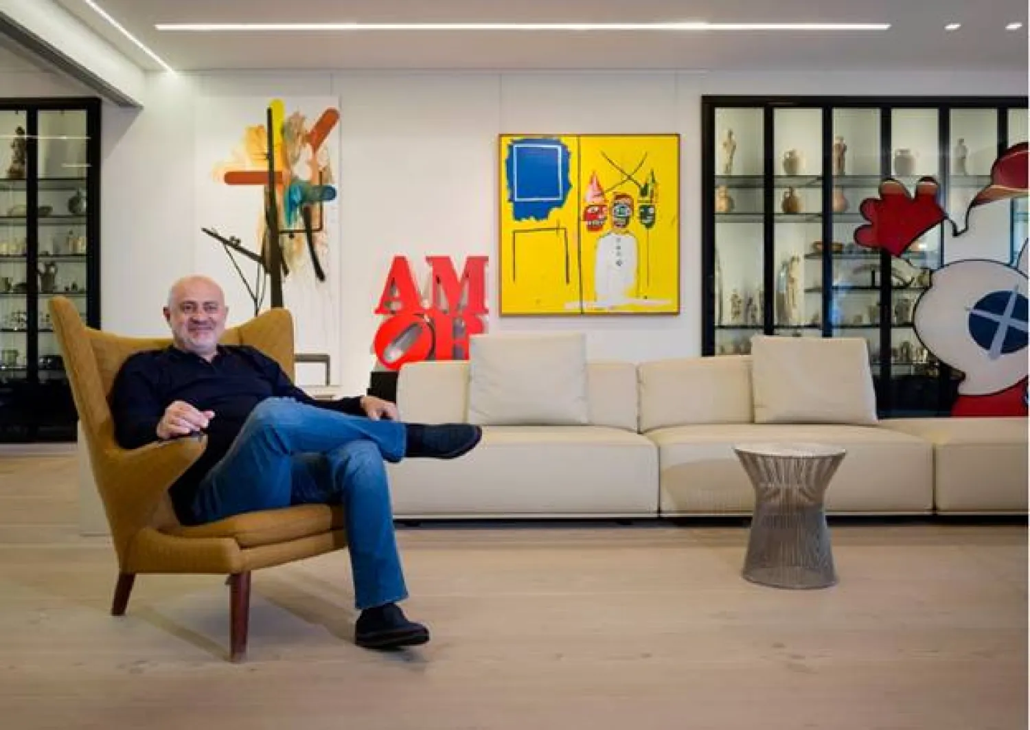 Nazem Said Ahmad in his penthouse in Beirut, Lebanon. Source: Selections Arts   