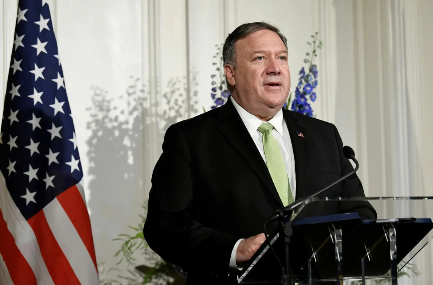FILE PHOTO: US Secretary of State Mike Pompeo speaks at a joint news conference in The Hague, Netherlands June 3, 2019. REUTERS/Piroschka Van De Wouw/File Photo