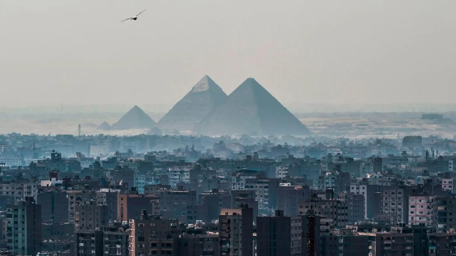 A view of the Pyramids of Giza on the southwestern outskirts of the Egyptian capital Cairo. (AFP)