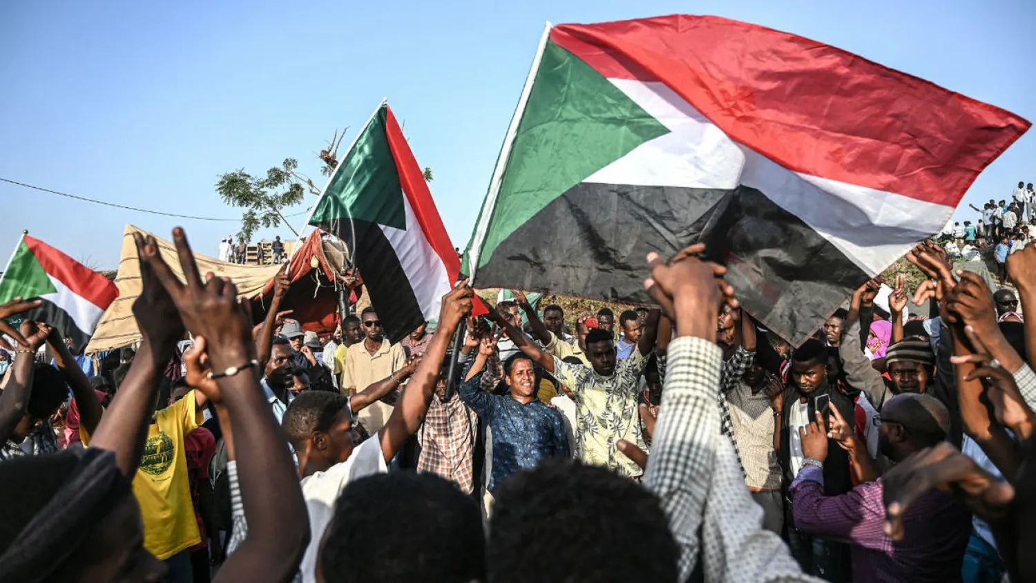 Sudanese protesters in a mass rally. (AFP file photo)
