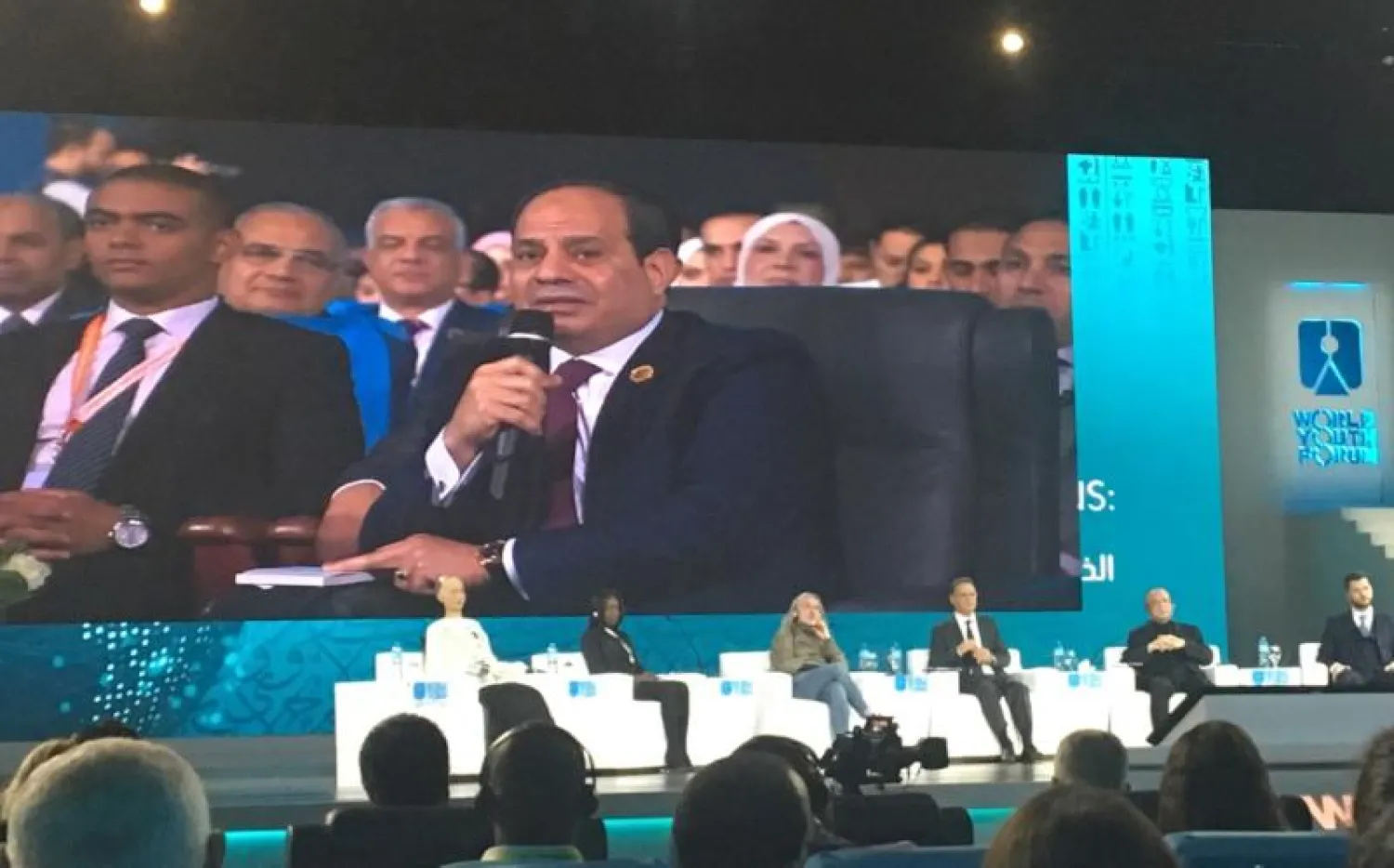 الرئيس المصري يتحدث خلال فعاليات «منتدى شباب العالم» في مدينة شرم الشيخ (الشرق الأوسط)