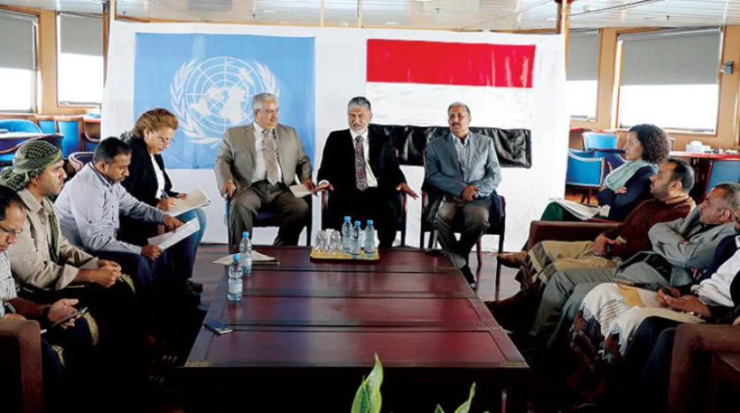 Lieutenant General of India Abhijit Guha (C) head of the UN mission in Hodeidah, leads UN-mediated peace talks. EPA/STRINGER