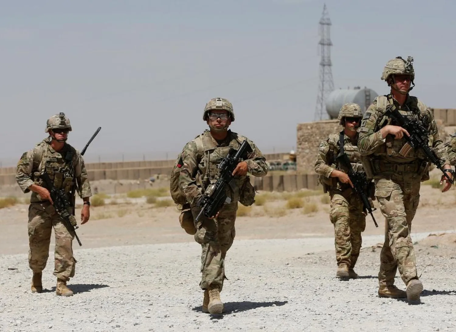FILE PHOTO: U.S. troops patrol at an Afghan National Army (ANA) Base in Logar province, Afghanistan August 7, 2018. REUTERS/Omar Sobhani
