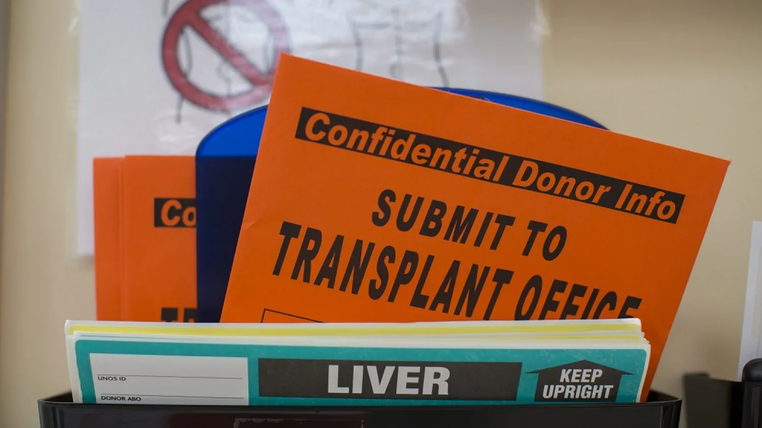 This Friday, Feb. 21, 2014 photo shows organ donation paperwork at Mid-America Transplant Services in St. Louis. (AP)