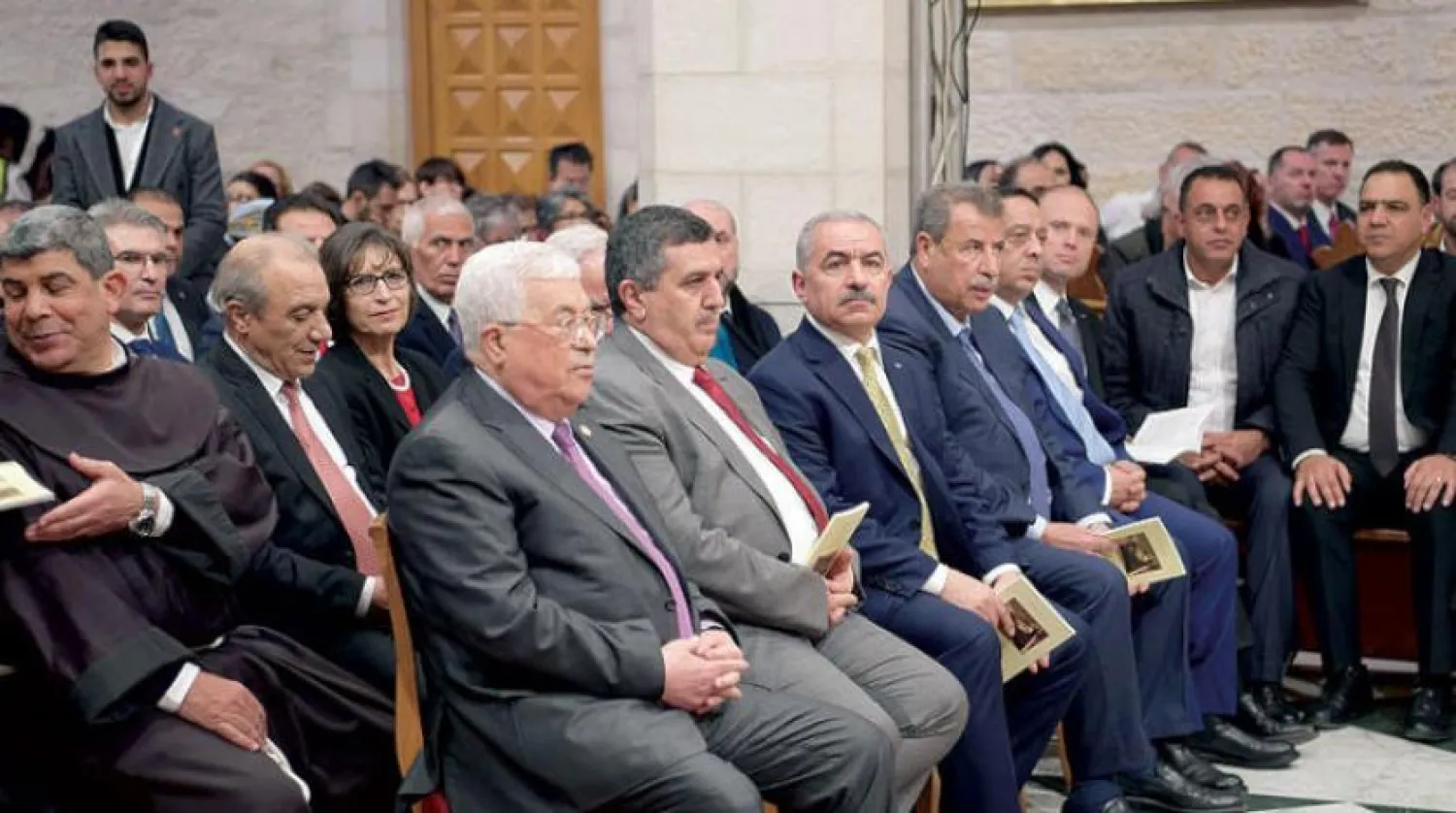 Palestinian President Mahmoud Abbas during his participation in the Christmas mass at Tuesday midnight in Bethlehem (Wafa)

