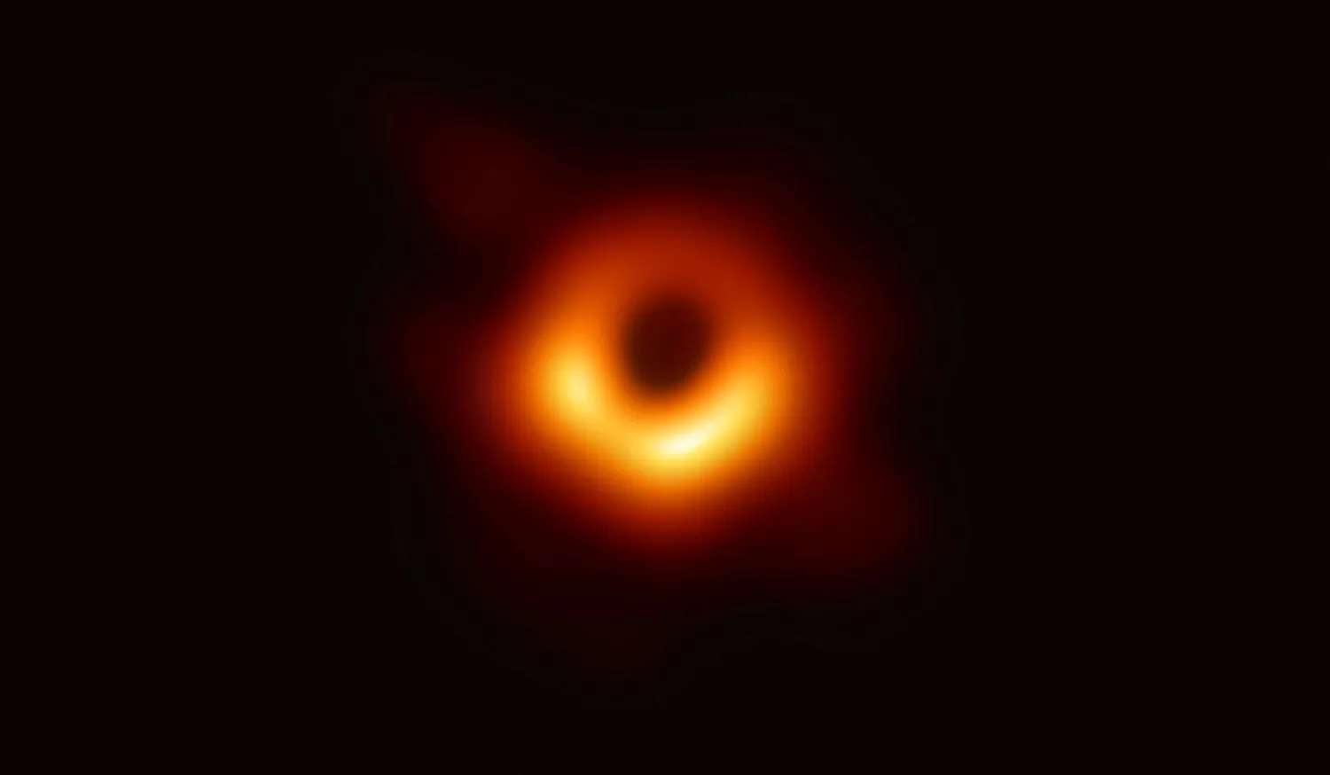 The first-ever photo a black hole, taken using a global network
of telescopes, conducted by the Event Horizon Telescope project. Event
Horizon Telescope/National Science Foundation/via REUTERS