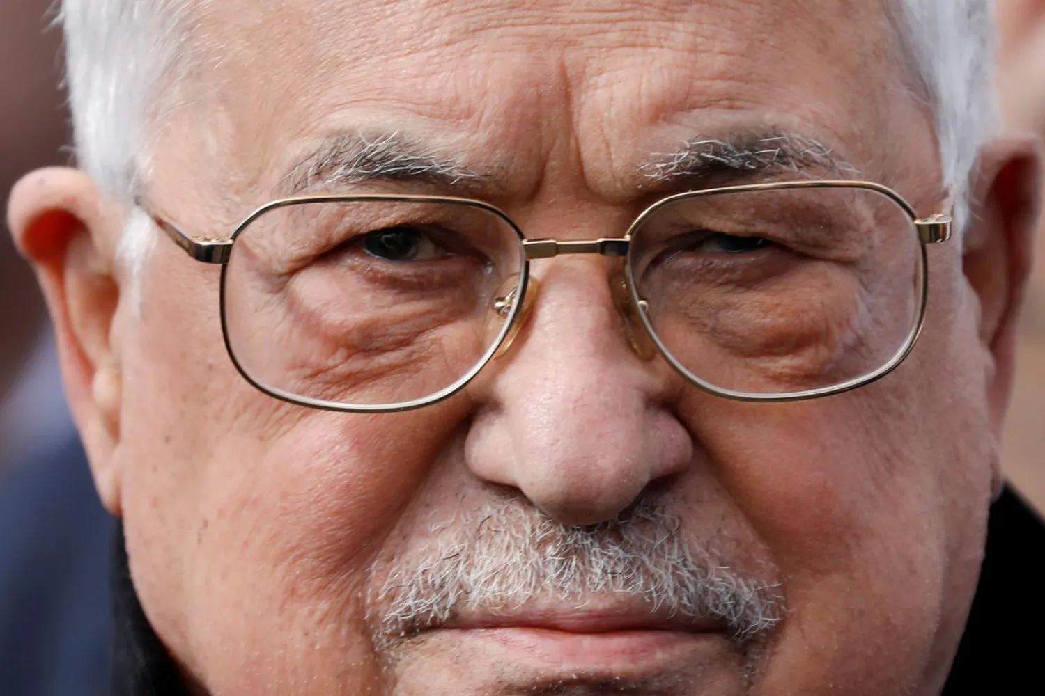 Palestinian President Mahmoud Abbas attends the funeral of former senior Fatah official Ahmed Abdel Rahman, in Ramallah in the Israeli-occupied West Bank December 4, 2019. (Reuters)