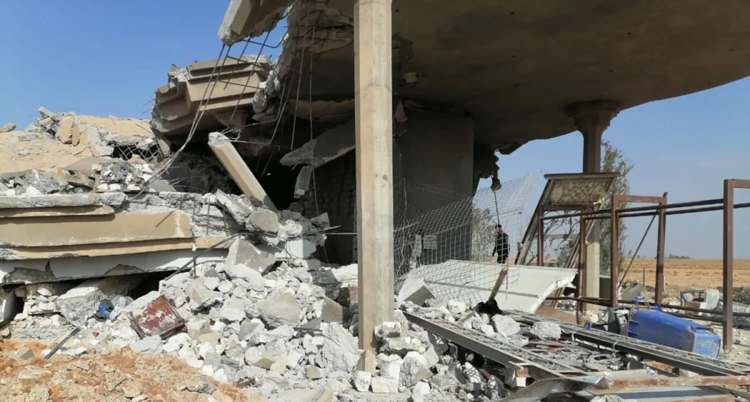 The headquarters of the Kataib Hezbollah militia is seen after a US air strike in Qaim, Iraq, on December 30. (Reuters)