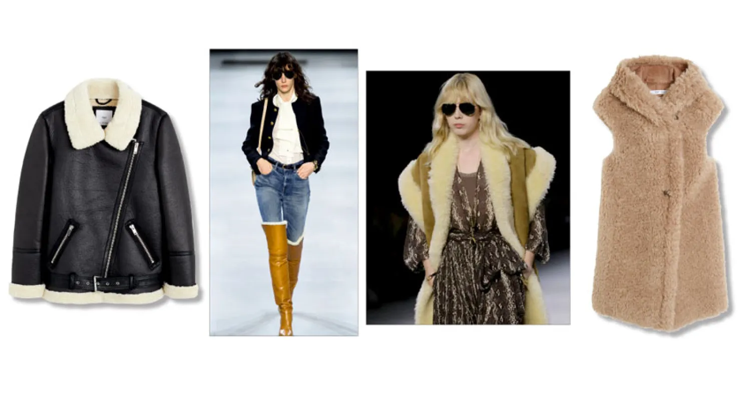 جيليه من «الشيرلينغ» الصناعي من «مانغو» - من تصاميم «سيلين» - من عرض {سيلين} الأخير - جاكيت من «مانغو»