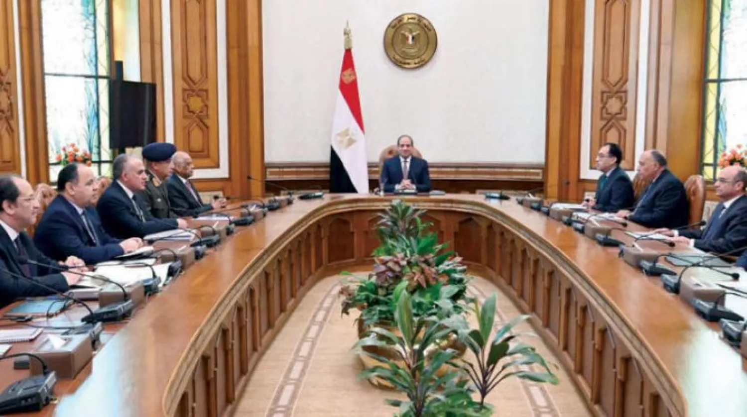 Sisi, Milli Güvenlik Kurulu toplantısında (Mısır cumhurbaşkanlığı sözcüsünün sayfası)