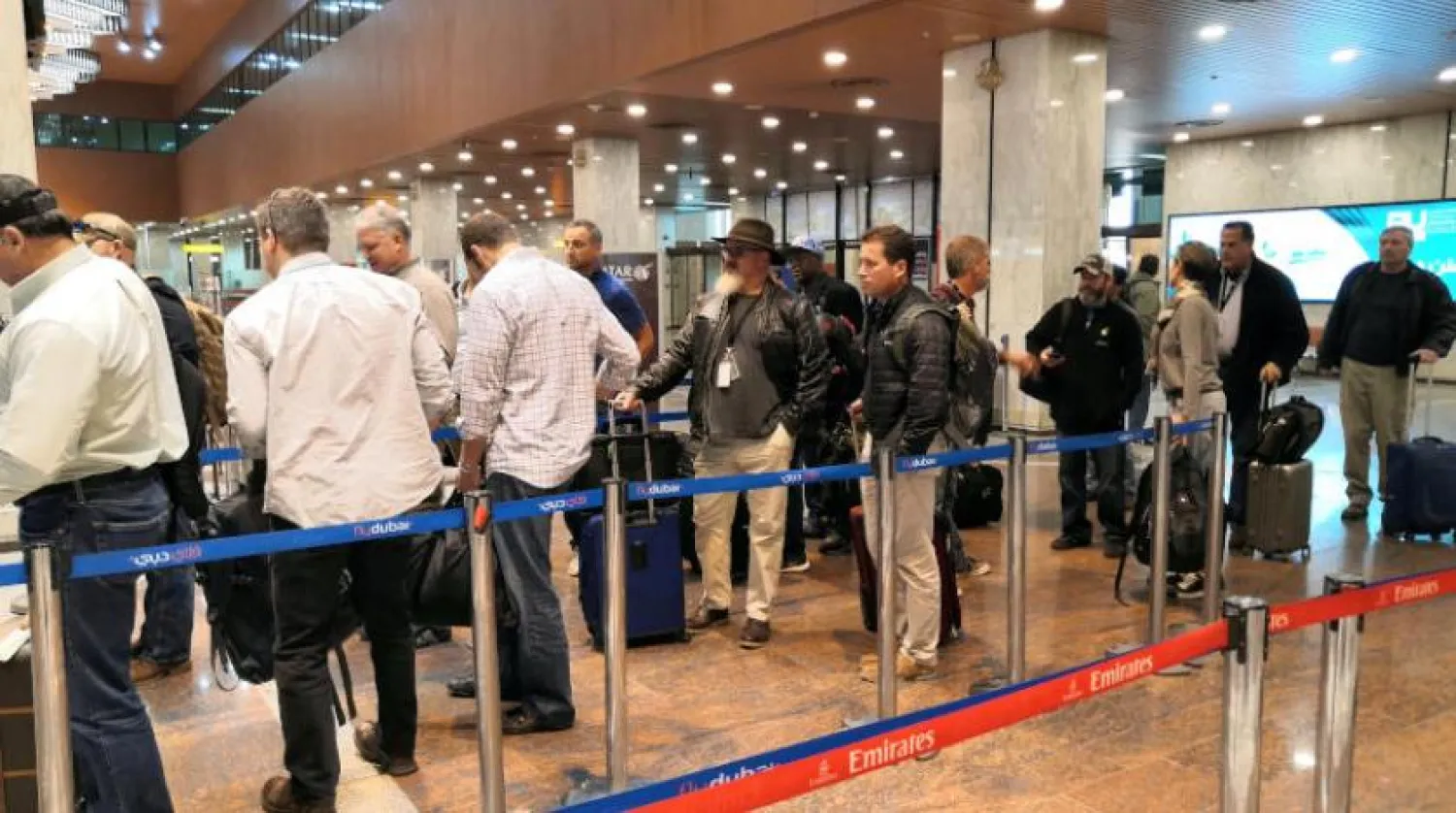Foreign employees of oil companies, are seen leaving Iraq at the airport of Basra, Iraq January 3, 2020. REUTERS/Stringer
