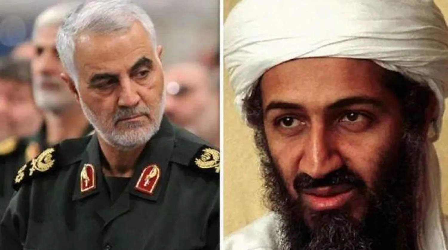 عکس: اسامه بن لادن و قاسم سلیمانی (آرشیو)
