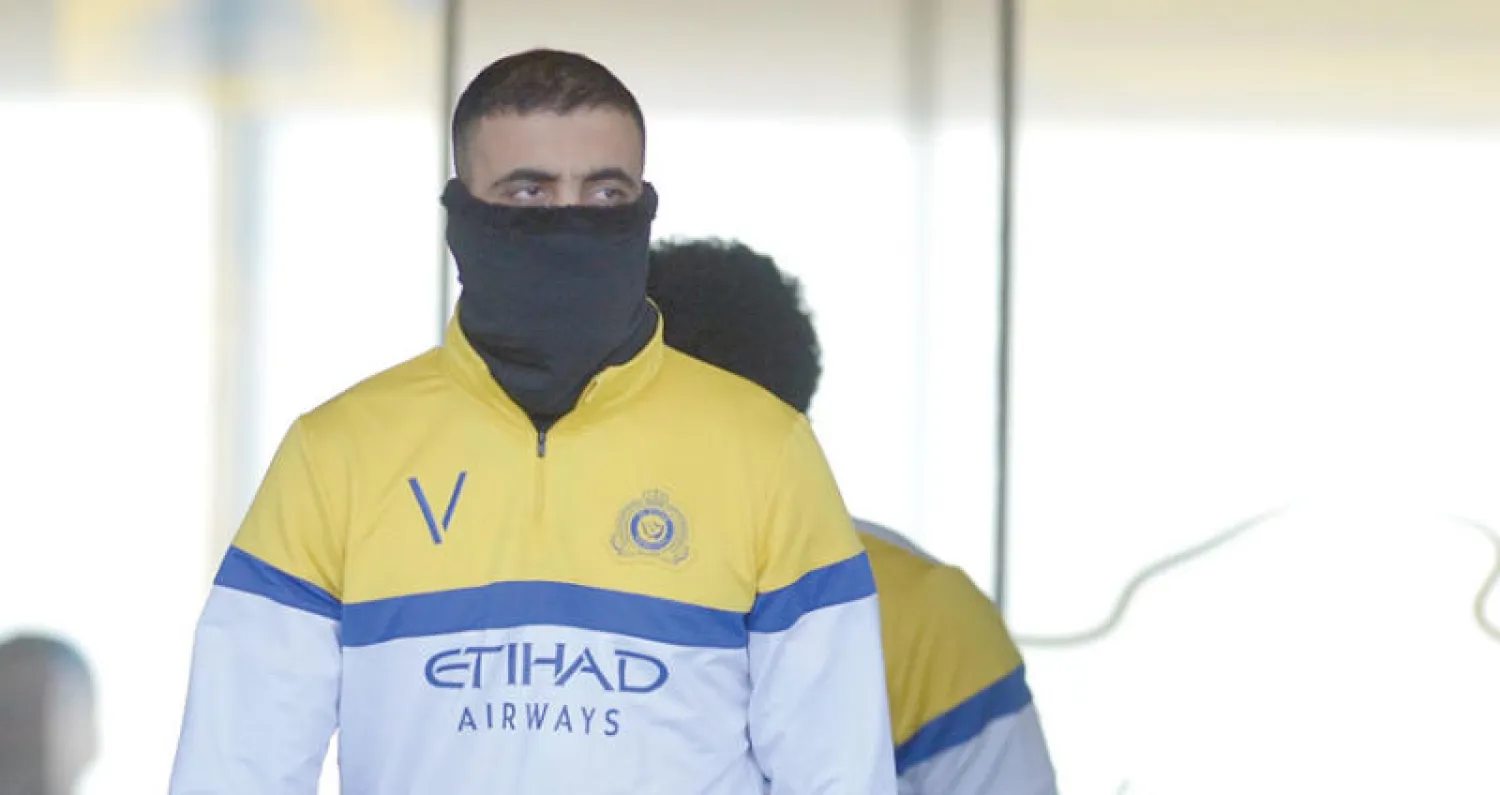 حمد الله شارك في تدريبات النصر أمس رغم نزلة البرد (تصوير: عبد العزيز النومان)