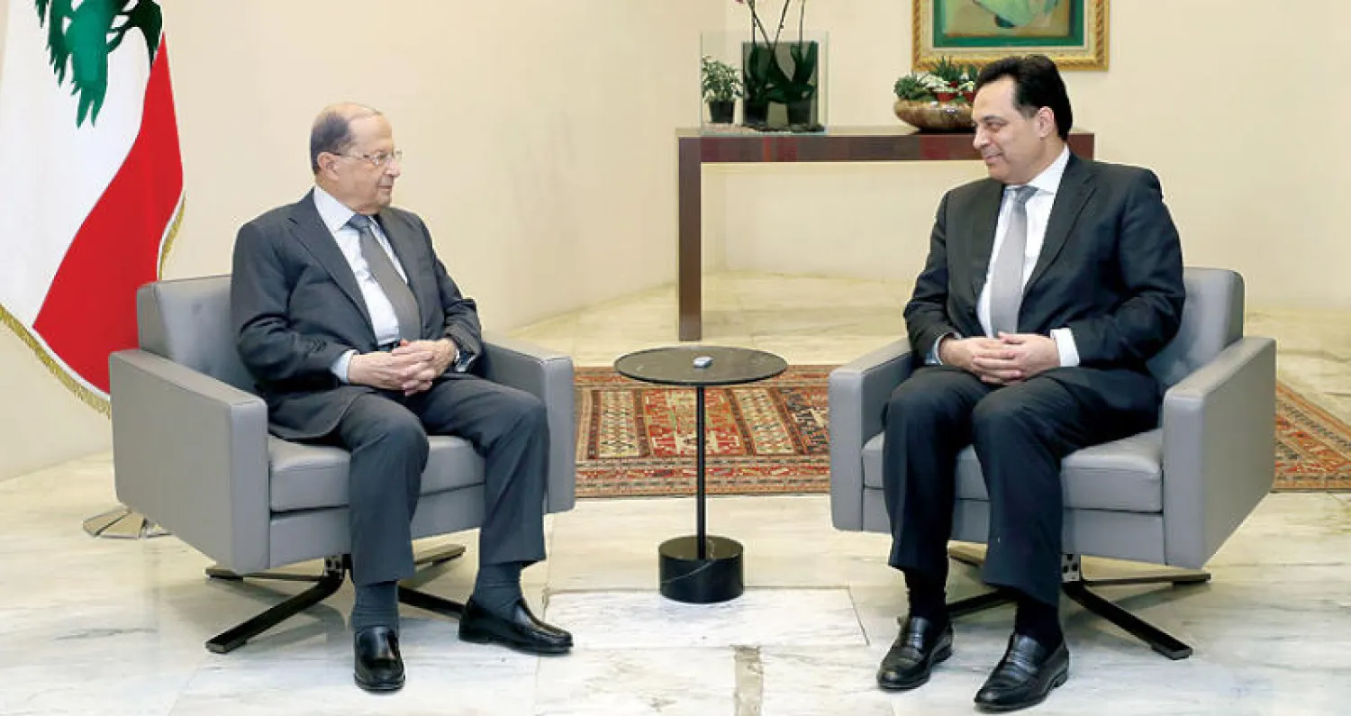 من اللقاء الأخير بين الرئيس ميشال عون ورئيس الحكومة المكلف حسان دياب (دالاتي ونهرا)