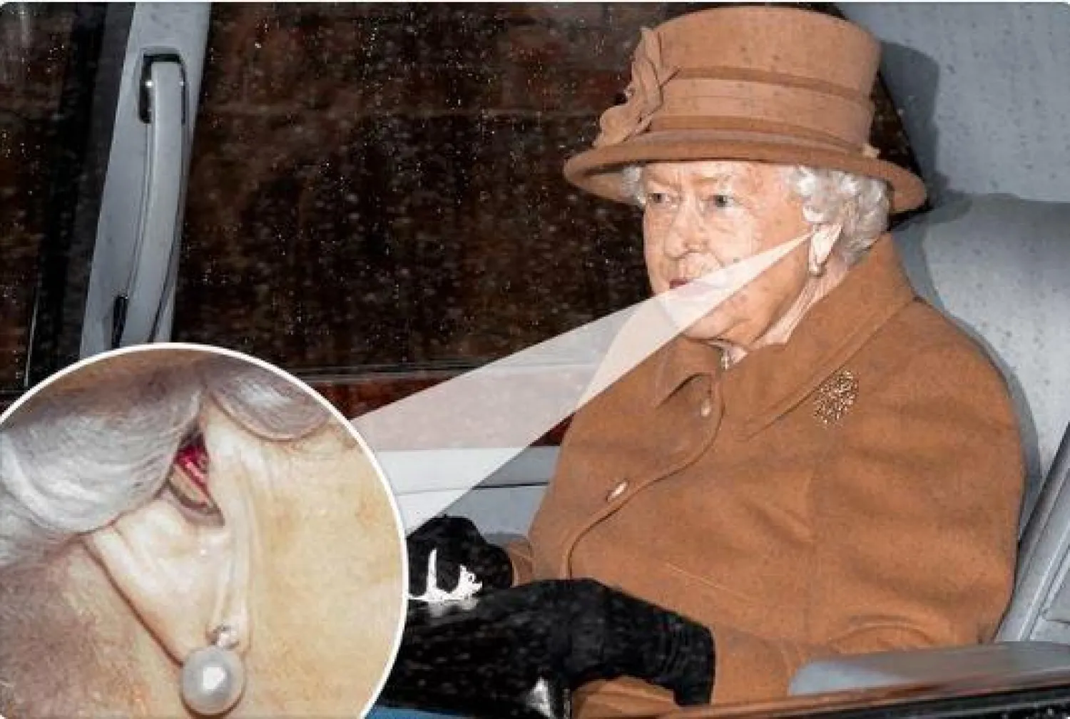 ملكة بريطانيا إليزابيث الثانية وهي ترتدي السماعة (صحيفة «ذا صن»)