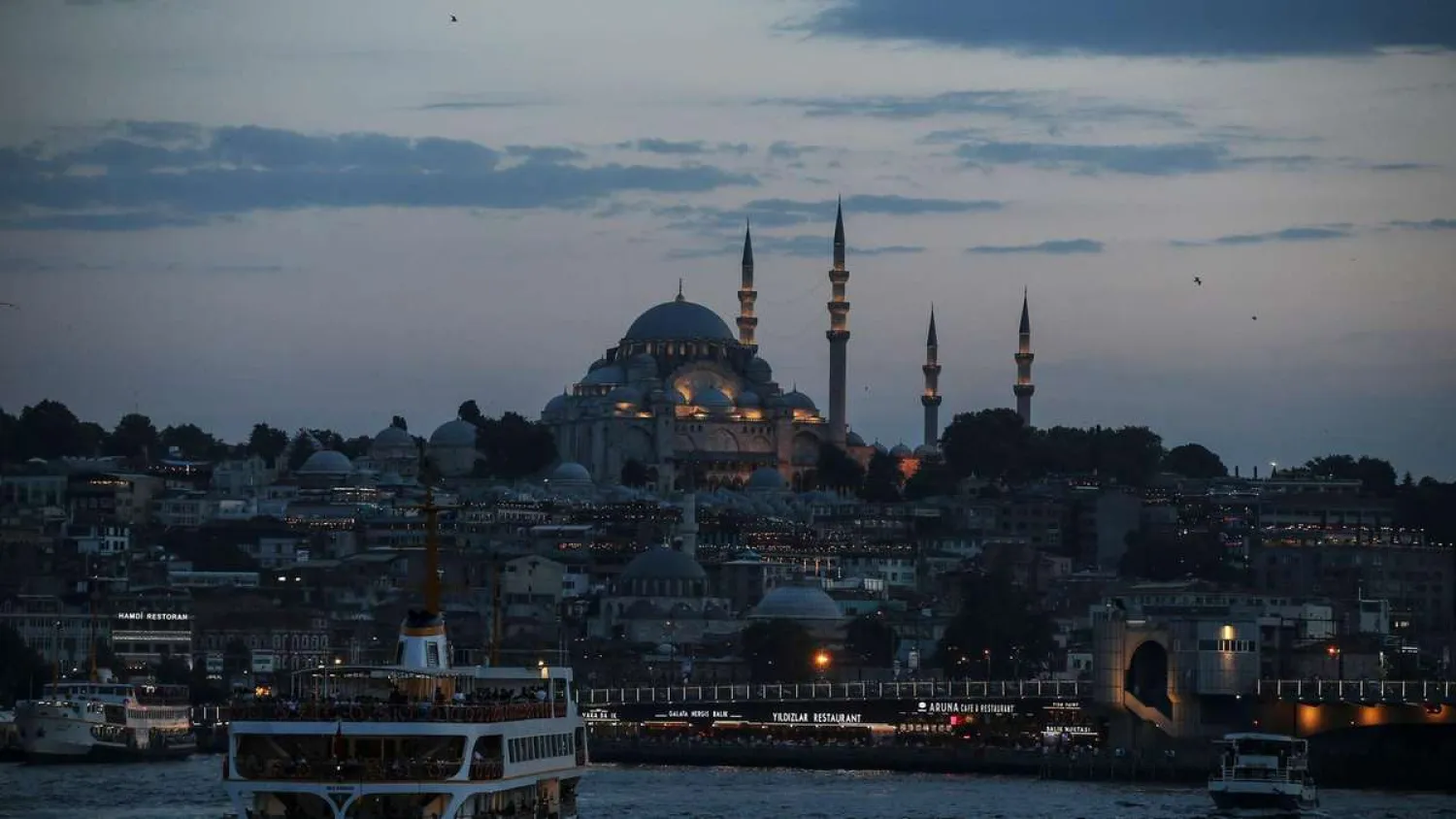 A view of Istanbul's skyline with the Suleymaniyah Mosque in the background. (AP)
