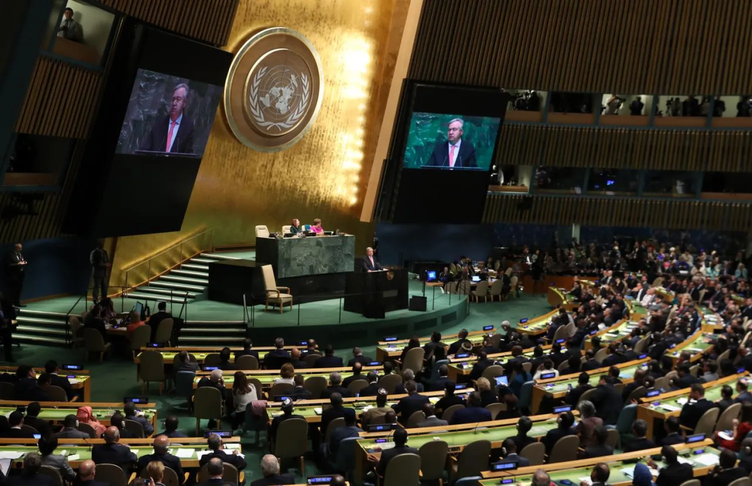 UN Secretary-General Antonio Guterres delivers the opening address at the 73rd session of the United Nations General Assembly at UN headquarters in New York, US, September 25, 2018. (Reuters)
