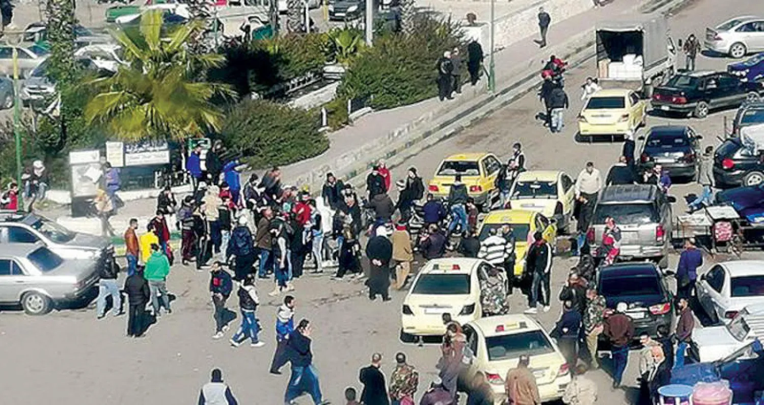 صورة نشرتها وكالة الأنباء السورية الرسمية (سانا) عن احتجاجات السويداء