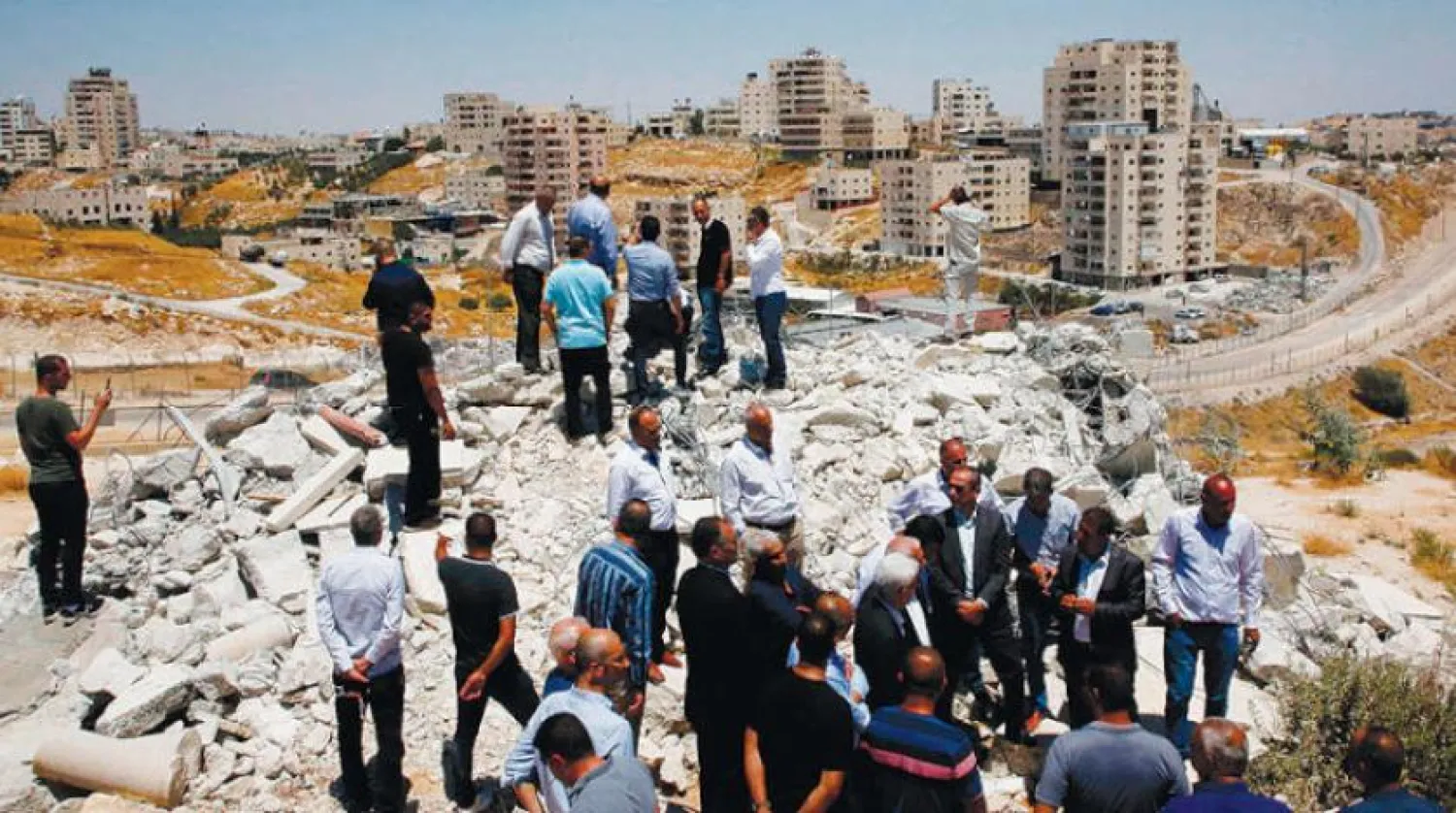 Demolished homes in the town of Sur Baher, near Jerusalem, in July 2019. AFP