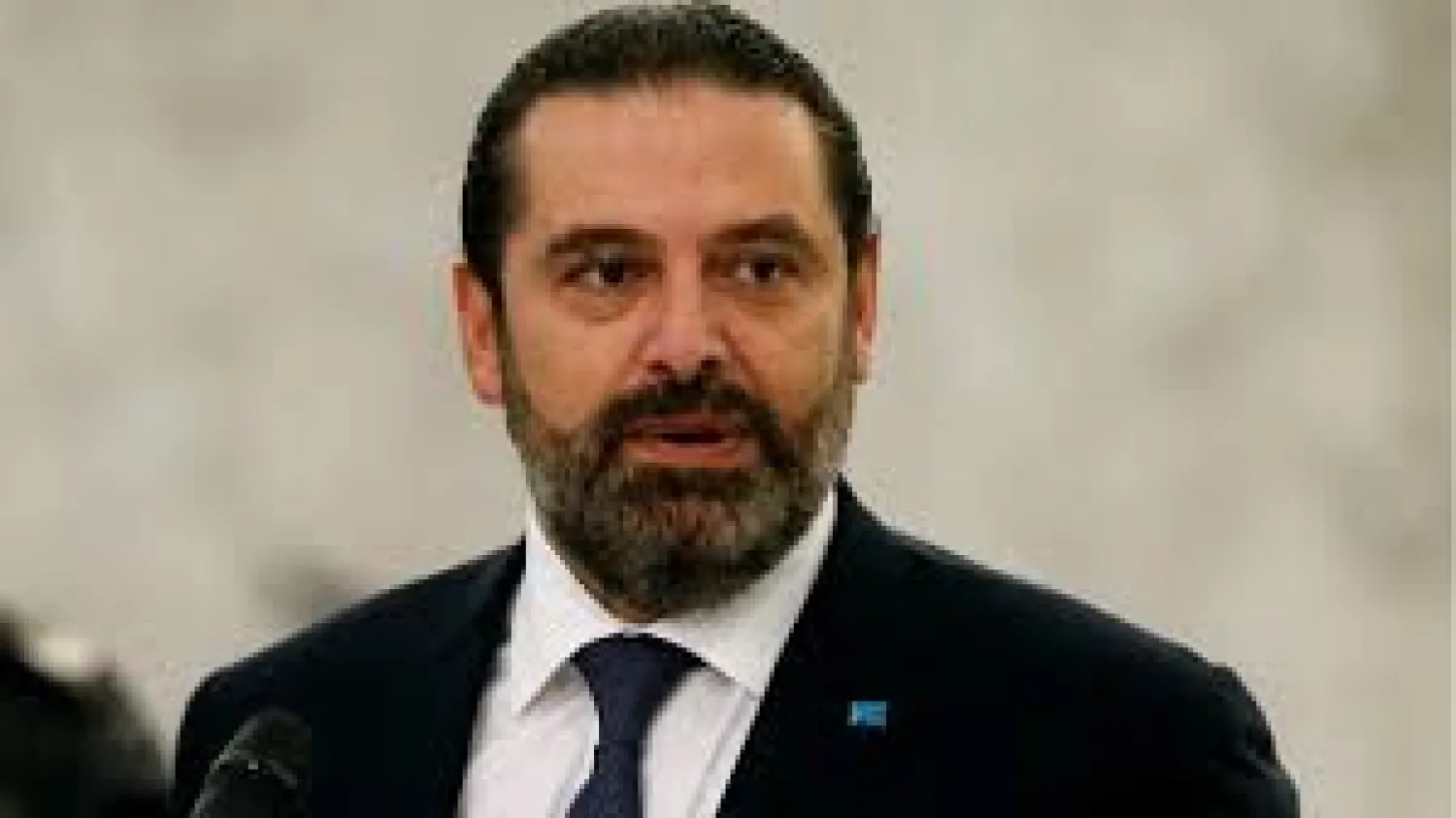 Lebanon's caretaker Prime Minister Saad al-Hariri speaks after meeting with President Michel Aoun at the presidential palace in Baabda, Lebanon November 7, 2019. REUTERS/Mohamed Azakir
