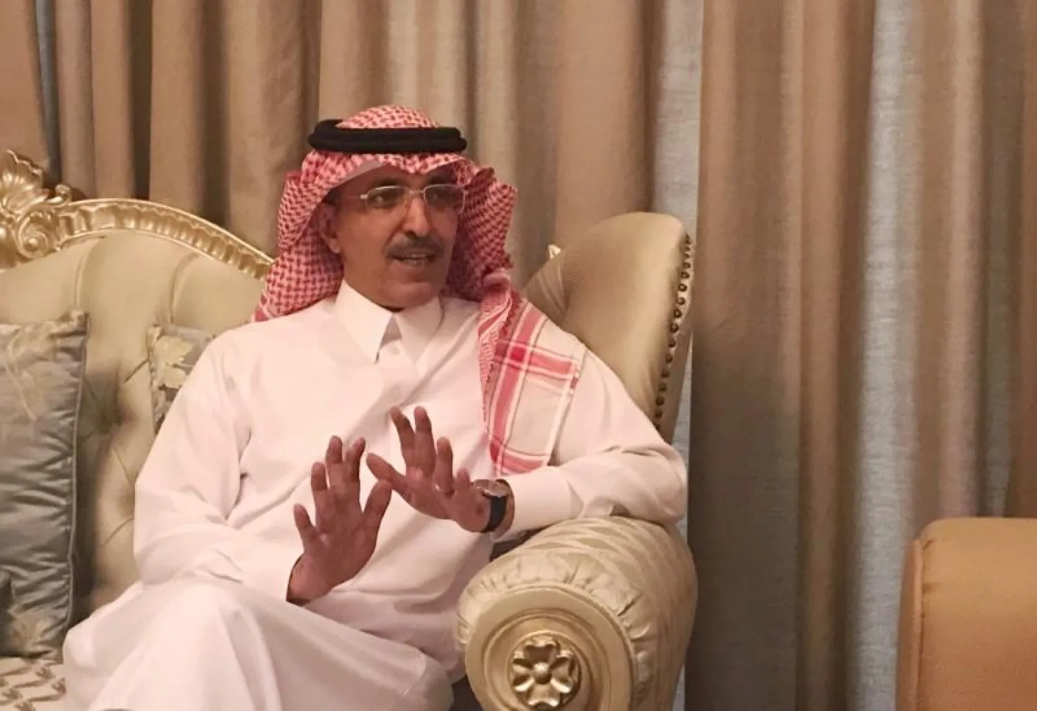 Saudi Minister of Finance Mohammed al-Jadaan speaks during an interview with Reuters in Riyadh, Saudi Arabia September 18, 2019. REUTERS/Hadeel Al Sayegh/File Photo