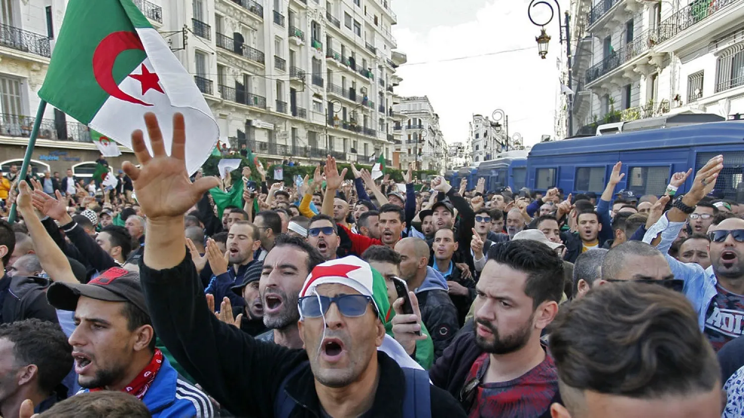 Algerians take part in an anti-government demonstration in Algiers. (AFP)