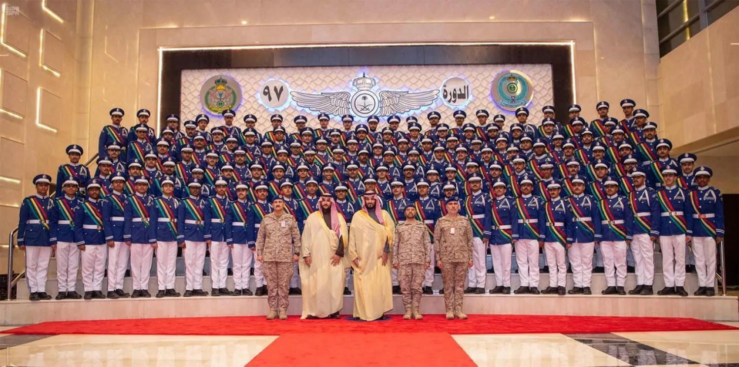 Crown Prince Mohammed bin Salman sponsors a graduation ceremony at the King Faisal Air College. (SPA)