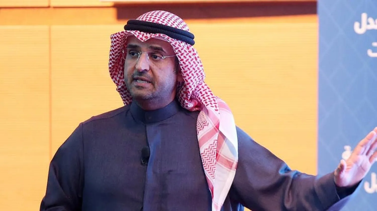  Kuwaiti Minister of Finance Nayef Al-Hajraf, speaks during a press conference in Kuwait City. (File photo: AFP)