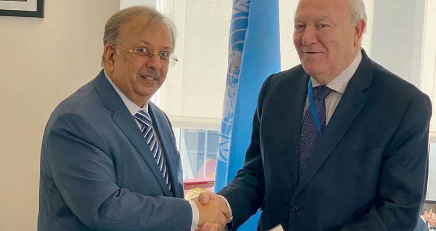 المعلمي لدى لقائه الممثل السامي للأمم المتحدة لتحالف الحضارات (واس)