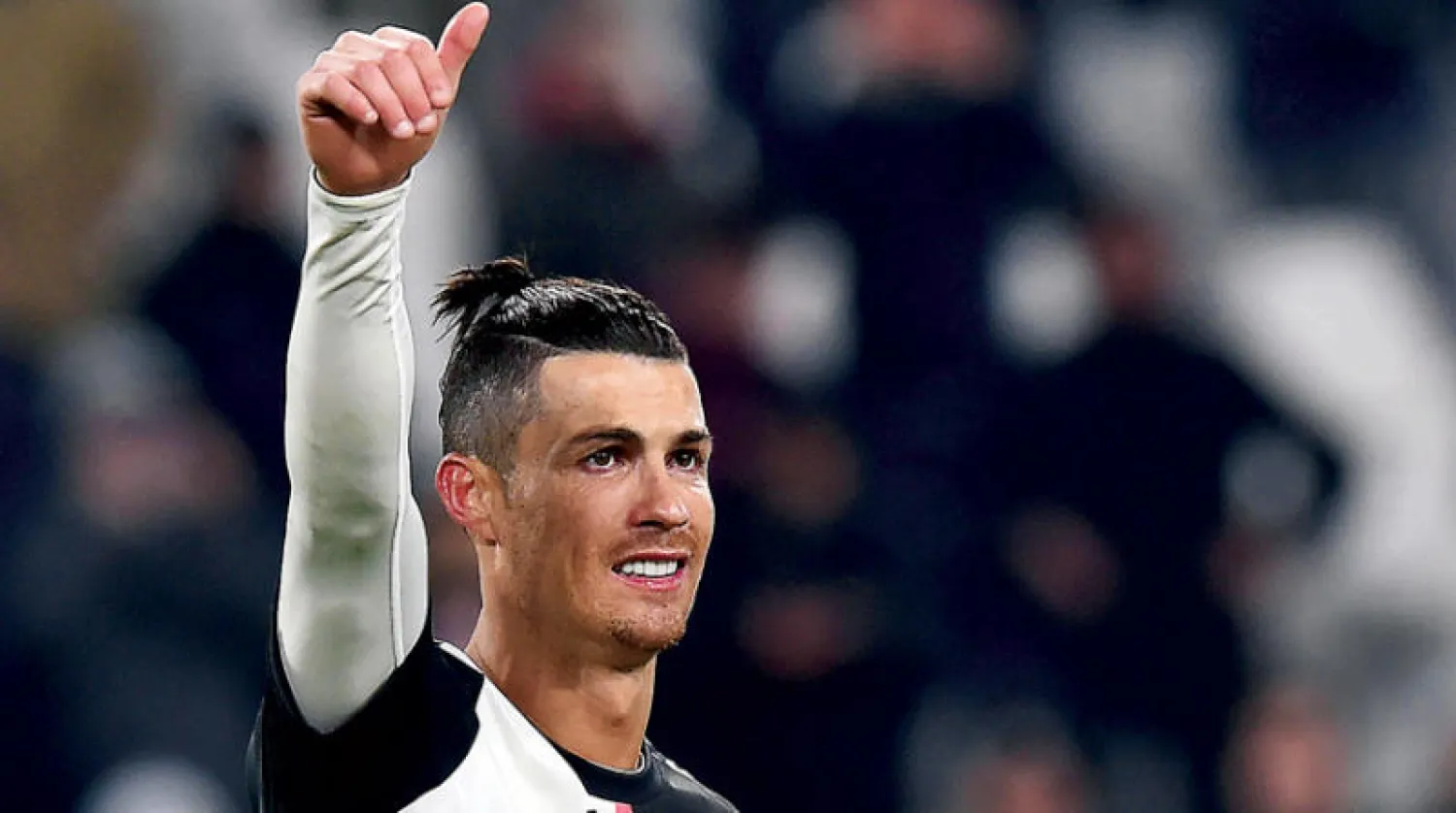 رونالدو يحتفل بهدفيه (إ.ب.أ)