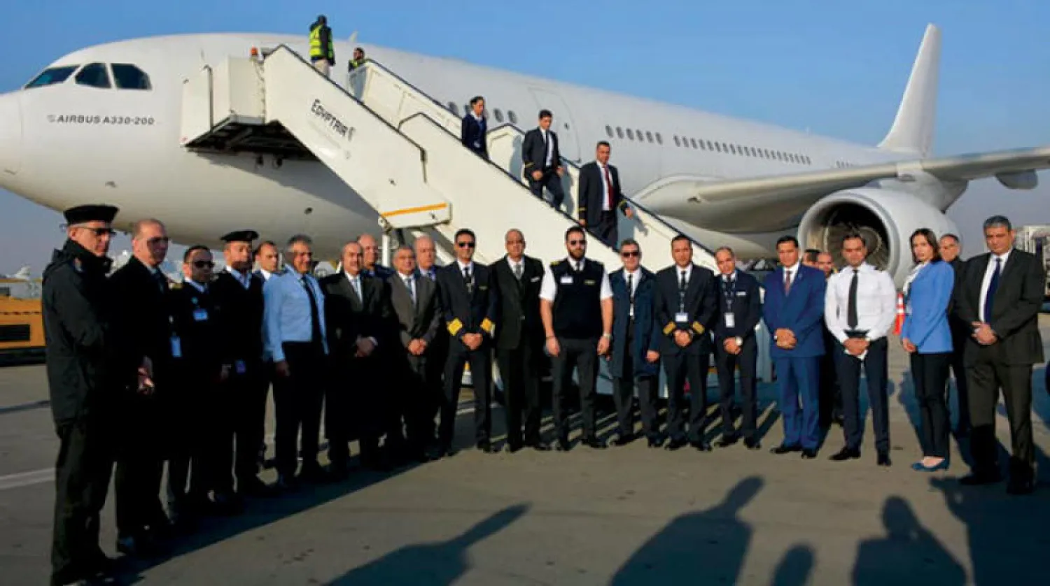 صورة وزعتها وزارة الطيران المصرية للرحلة المتجهة إلى ووهان الصينية