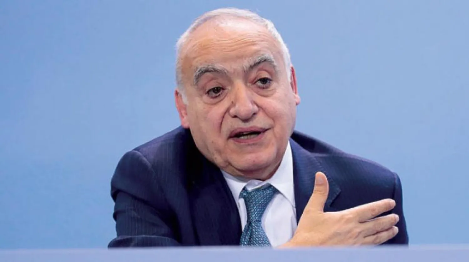 Gassan Selame, 6 Şubat’ta Cenevre’de düzenlenen Libya konulu basın toplantısında açıklamalada bulundu (Reuters)