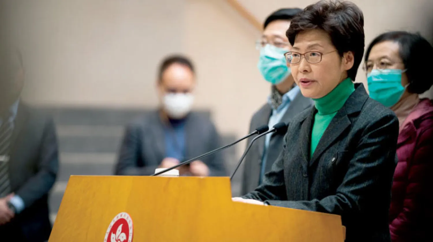 الرئيسة التنفيذية لهونغ كونغ تعلن فرض حجر صحي على الوافدين من الصين (إ.ب.أ)