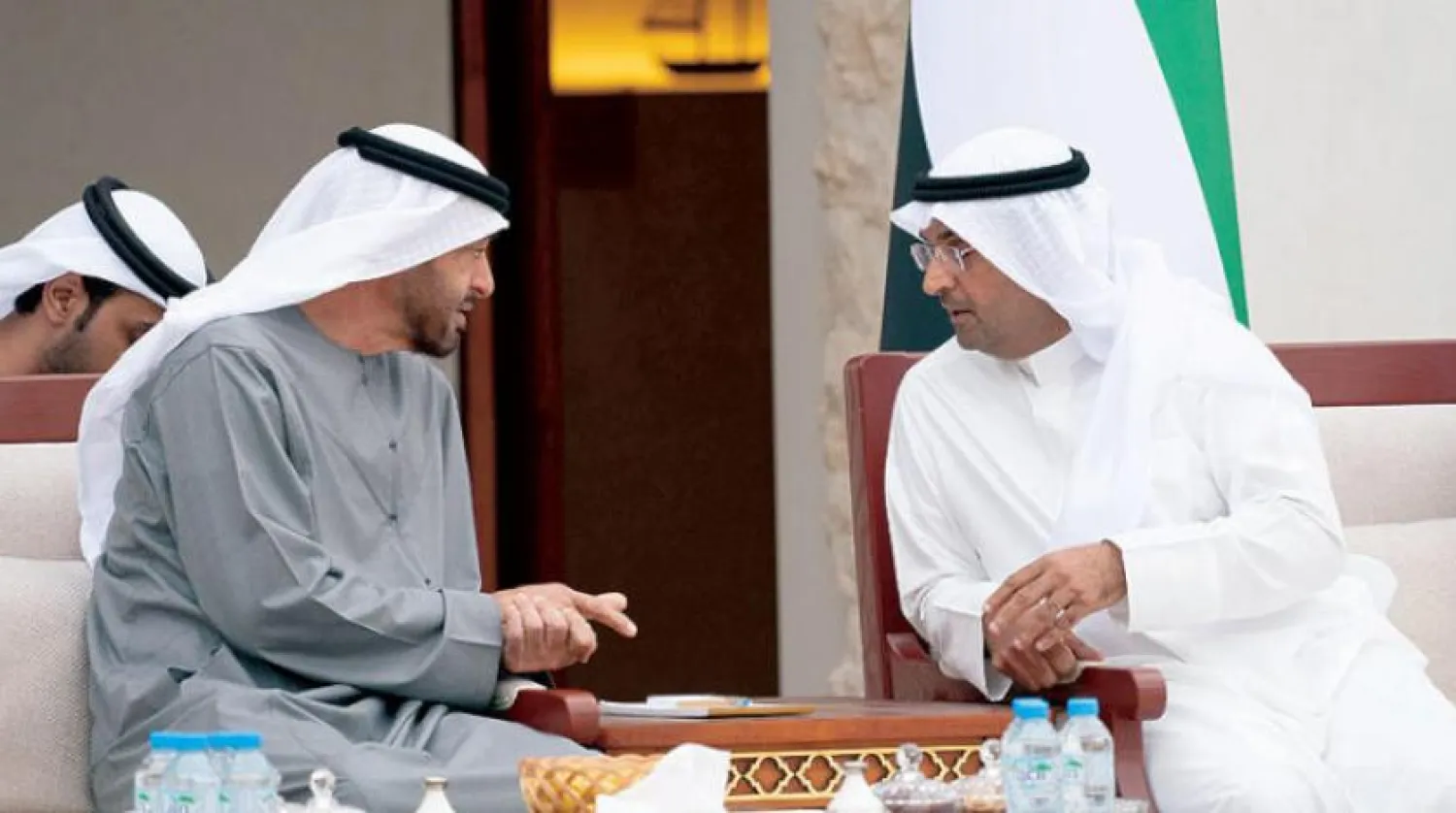Sheikh Mohamed bin Zayed during his meeting with the new GCC chief in Abu Dhabi. WAM