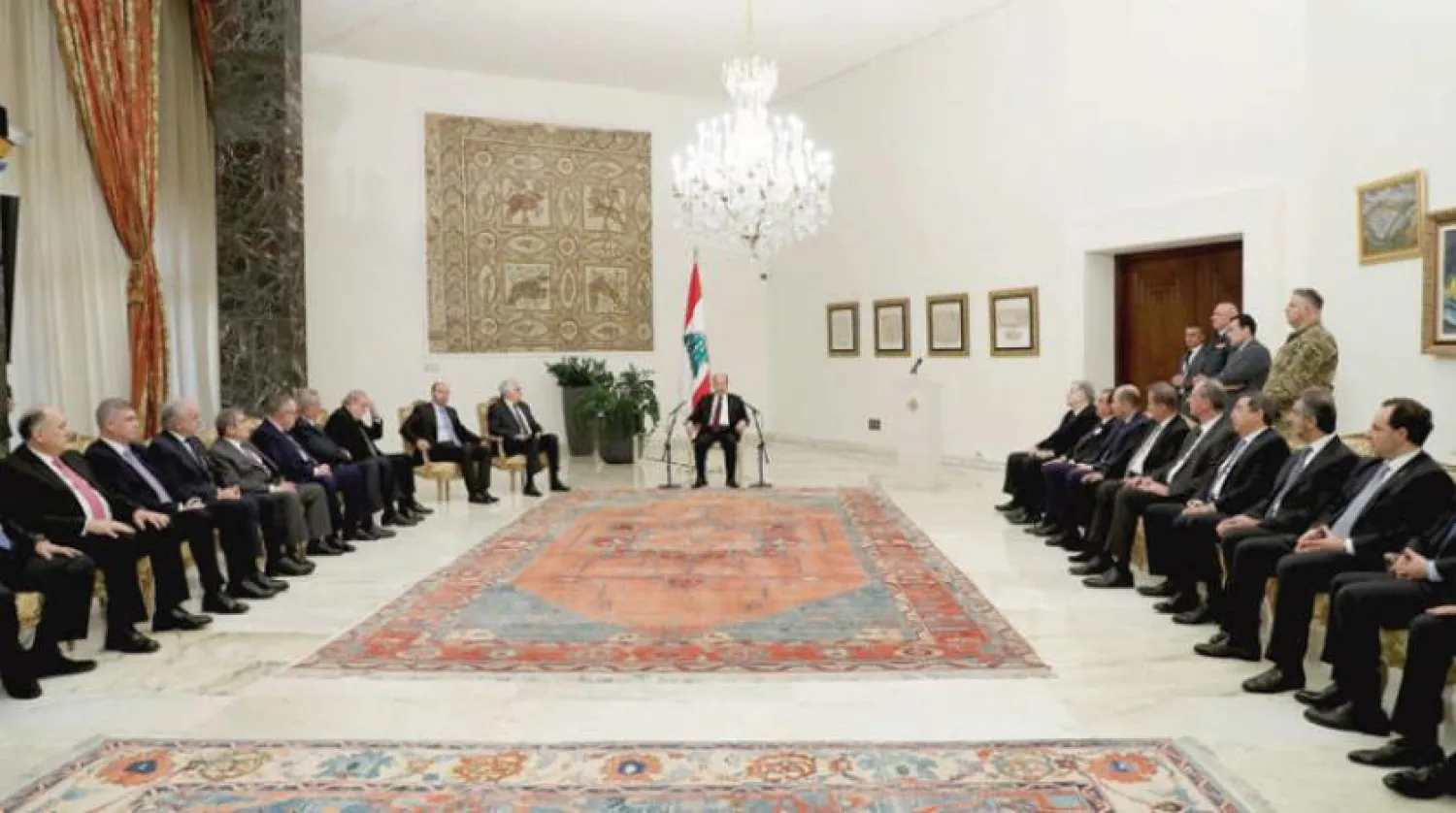 President Michel Aoun during his meeting with the honorary consuls. Dalati and Nohra photo
