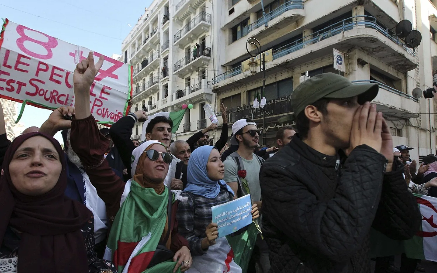 Algerian students take to the streets to protest against the government, in the capital Algiers, Algeria, Oct. 29, 2019. (AP)