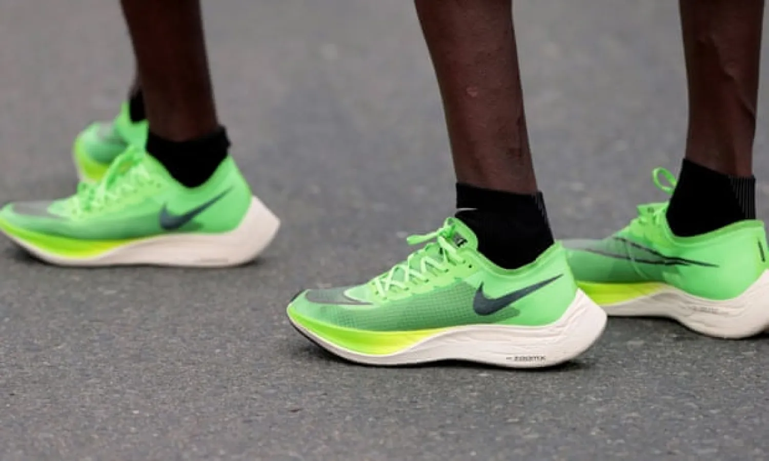  Nike’s Vaporfly have been been dominant as eight of the top 12 men’s or women’s marathon times have been set in the last 18 months. Photograph: Christopher Pike/Reuters
