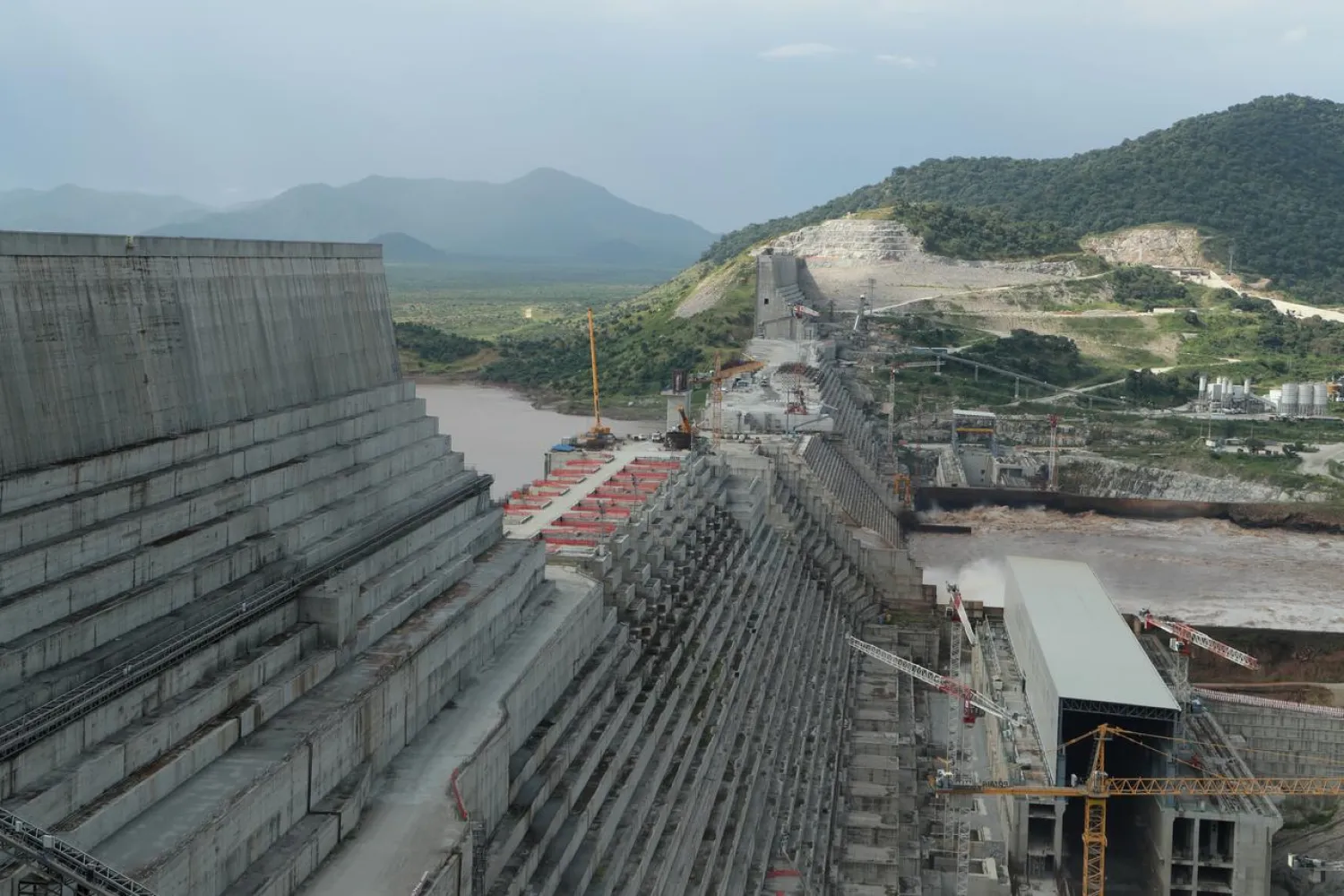 Ethiopia's Grand Renaissance Dam is seen as it undergoes construction work on the river Nile in Guba Woreda, Benishangul Gumuz Region, Ethiopia September 26, 2019. (Reuters)