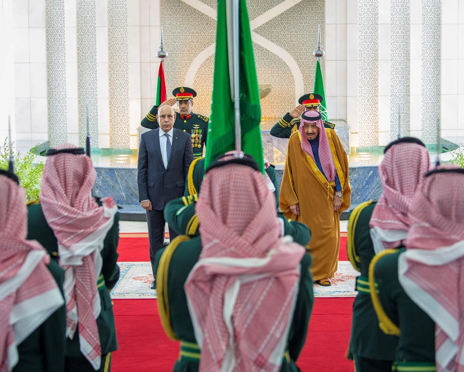 King Salman receives the President of Mauritania in Riyadh. (SPA)