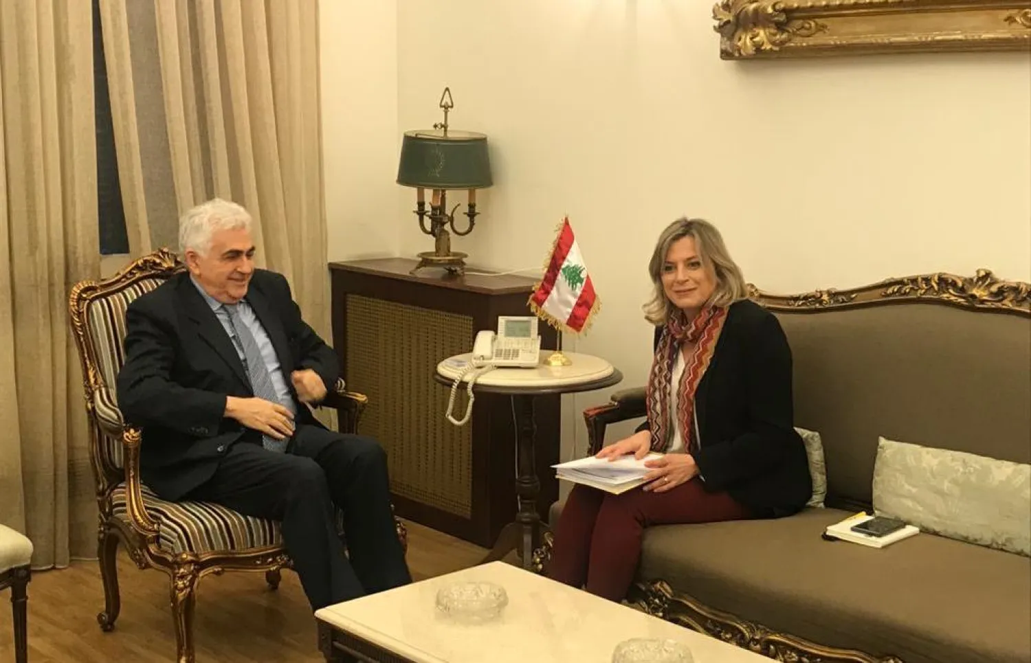 Hitti met with President of the National Commission for Women's Affairs Claudine Aoun Roukoz on Wednesday (NNA)