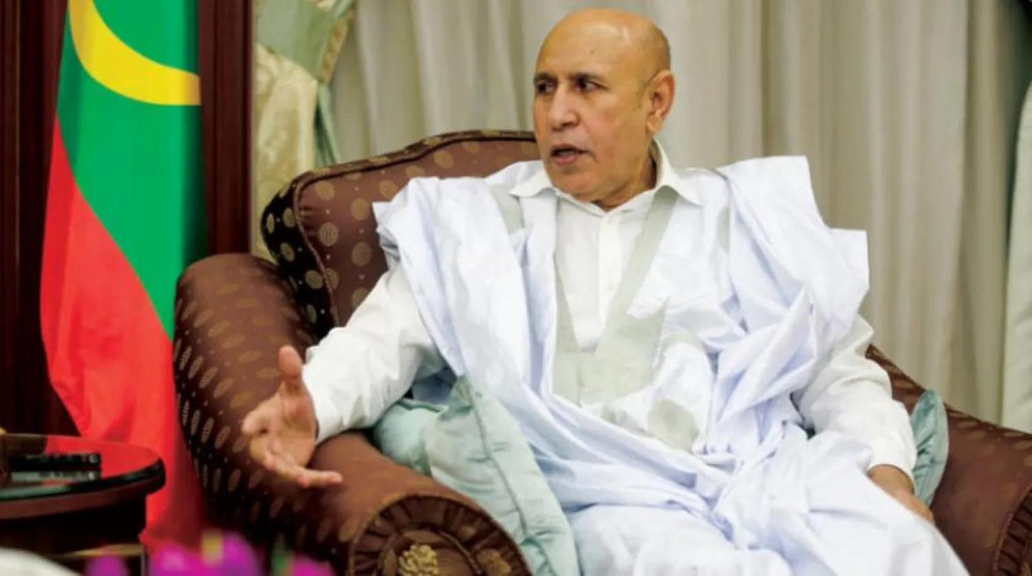 Mauritanian President Mohamed Ould Ghazouani during his interview with Asharq Al-Awsat (Photo: Ahmed Fathi)
