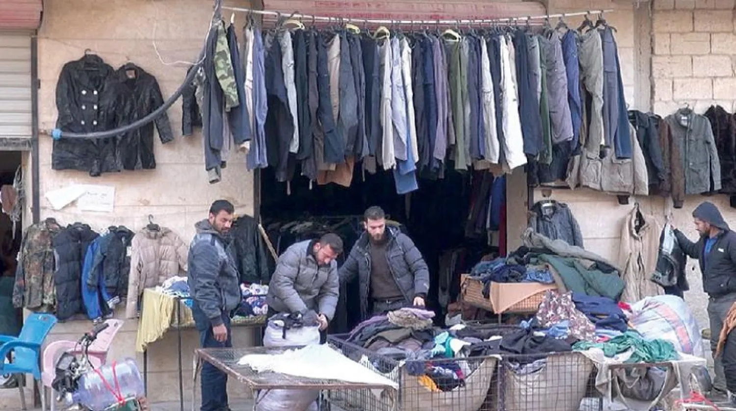 A used clothes store in northern Syria. (Asharq Al-Awsat)