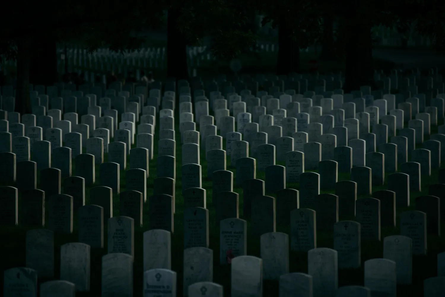 القسم 60 من مقبرة أرلينغتون الوطنية في ولاية فرجينيا، حيث تم دفن العديد من المحاربين في أفغانستان والعراق، في مايو (أيار) 2018