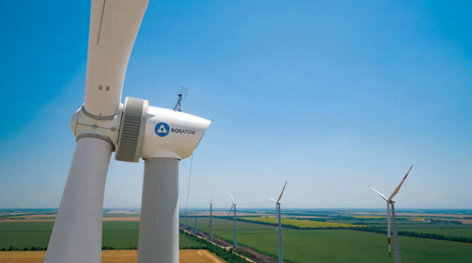 مزرعة رياح من إنتاج «روساتوم» الروسية (الشرق الأوسط)