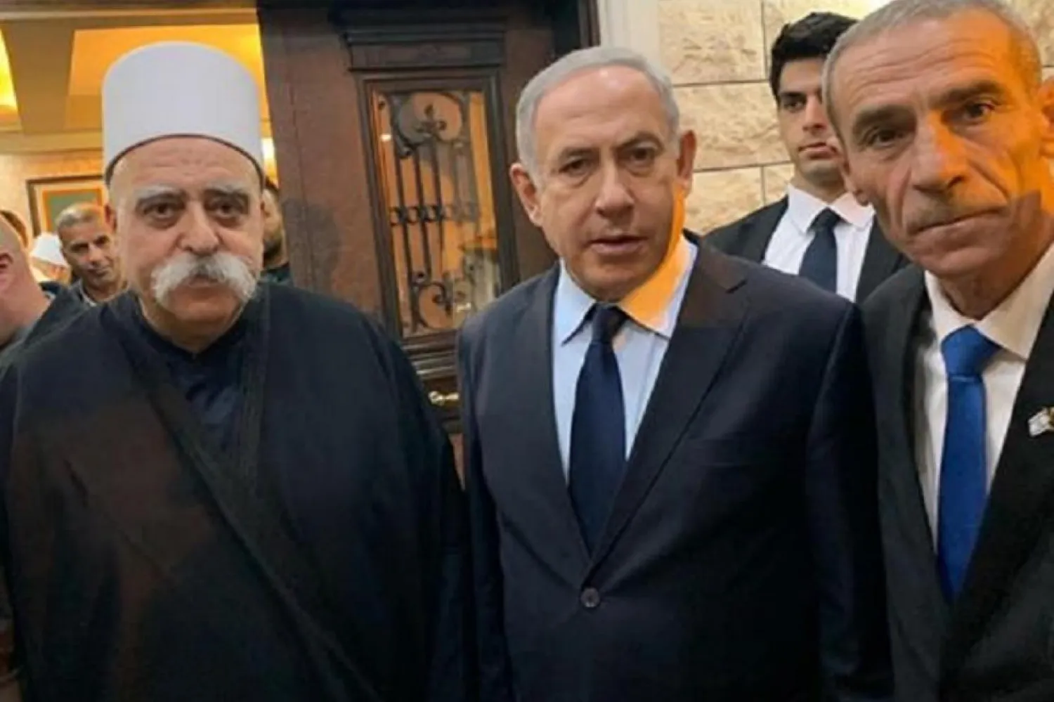 İsrail Başbakanı Binyamin Netanyahu ile Dürzi Din adamı Muvaffak Tarif (Sosyal medya)