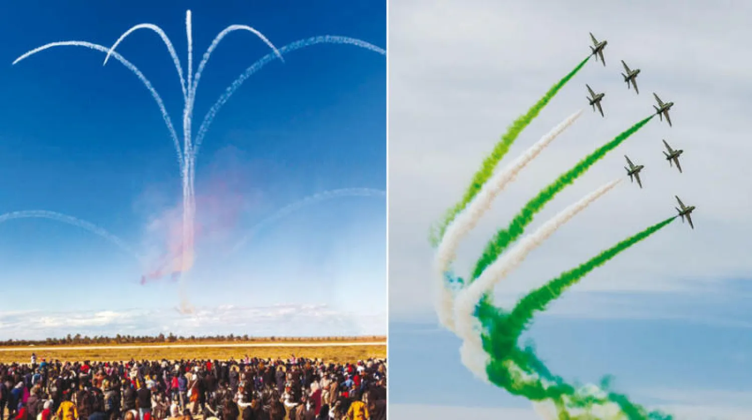 «صقور السعودية» يبهر الآلاف بعروضه الجوية في تونس